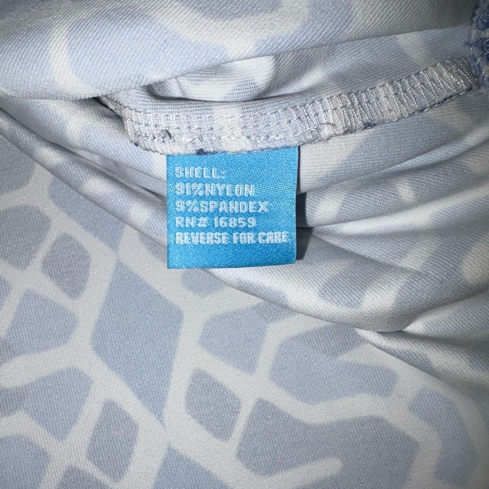 J. McLaughlin Catalina Cloth Tunic Top Size Large Blue White Geometric Coastal - Picture 7 of 12